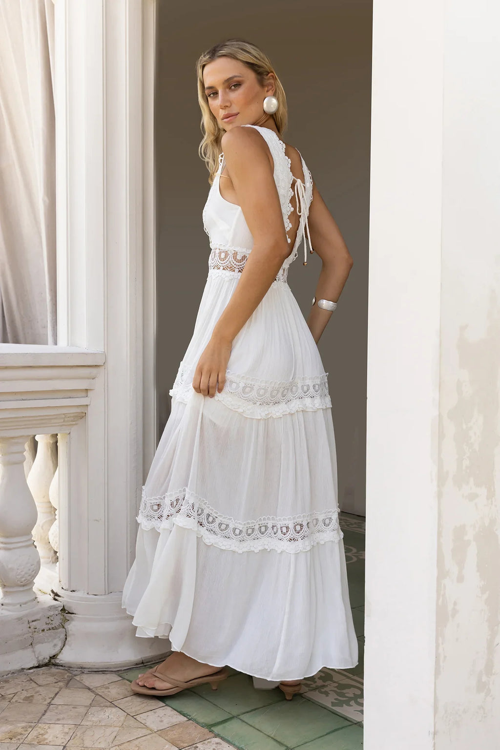 Playing Games Maxi Dress White
